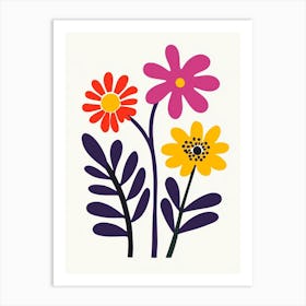 Flowers On A White Background 14 Art Print