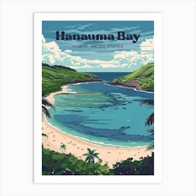 Hanauma Bay Hawaii Oahu Island Travel Art Affiche