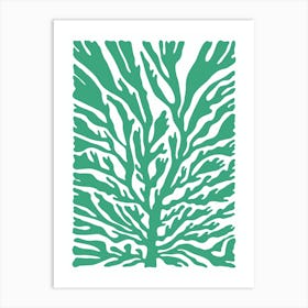 Green Coral Tree Ocean Art Print