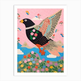 Maximalist Bird Painting Cowbird 3 Art Print