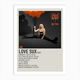 Idfine Avril Lavigne Poster Love Sux Album Cover Decor 1 Art Print