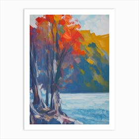 Autumn Trees By The Lake Art Print