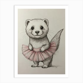 Ferret In Tutu 4 Art Print