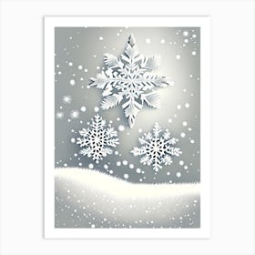 Snowflakes, On A Field, Snowflakes, Marker Art 1 Art Print