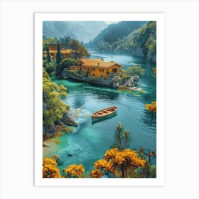 House On The Lake 3 Art Print