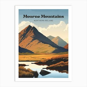 The Mournes Irish Landscape Art Illustration Poster