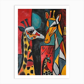 Abstract Geometric Giraffes 8 Art Print