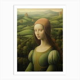 Woman In Green Art Print