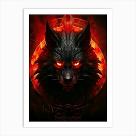 Wolf Inferno Flame Art Print