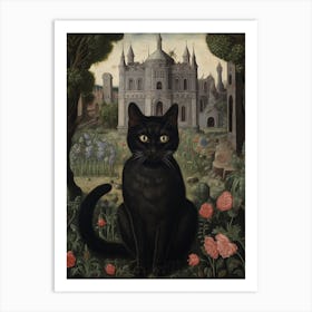 Cat In Front Of A Medieval Castle 7 Art Print
