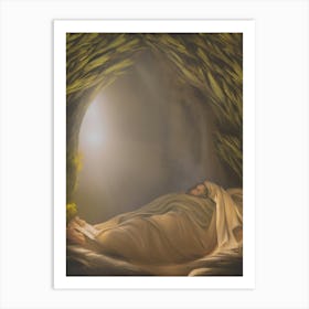 Jesus In The Cave Art Print