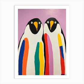 Colourful Kids Animal Art Emperor Penguin 1 Art Print