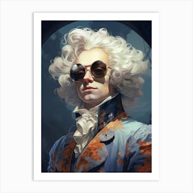 Man With White Hair And Sunglasses Art Print