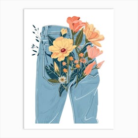 Jeans Petals Art Print