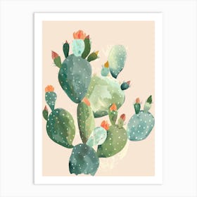 Cactus Plant Minimalist Illustration 6 Art Print