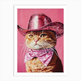 Cowgirl Cat Art Print