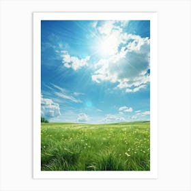 Capturing A Summers Day Where The Azure Sky Laden With Fluffy Clouds Shines Brilliantly Under The (1) 2 Art Print