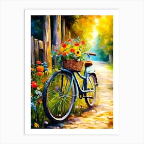 Bicycle With Flowers Art Print