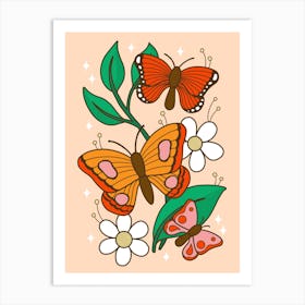 Vintage Butterflies Art Print