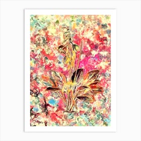 Impressionist Daylily Botanical Painting in Blush Pink and Gold 1 Art Print