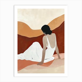 Woman In White, Boho Art Print