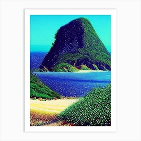 Ilha Do Mel Brazil Pointillism Style Tropical Destination Art Print