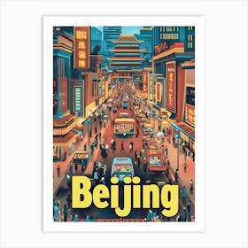 Aihrgdesign A 1970s Inspired Travel Poster For Beijing 2 Art Print