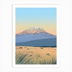 Mount Monadnock Usa Color Line Drawing (2) Art Print