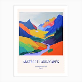 Colourful Abstract Vanoise National Park France 1 Poster Blue Art Print