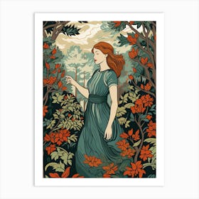 Girl In The Woods Art Print