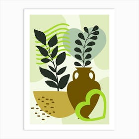 Heart With Plants Art Print