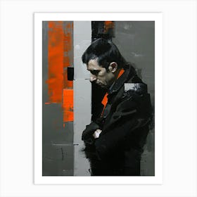 Man In Black And Orange Art Print