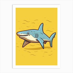 A Lemon Shark In A Vintage Cartoon Style 3 Art Print