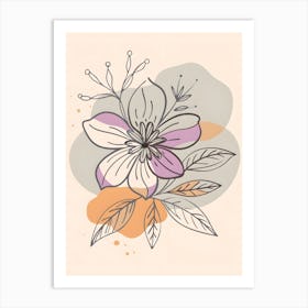 Flower With Leaves Art Print