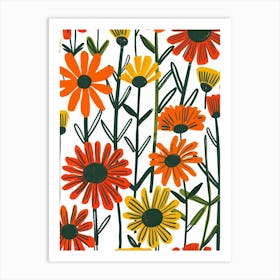 Daisy Flower Pattern Art Print