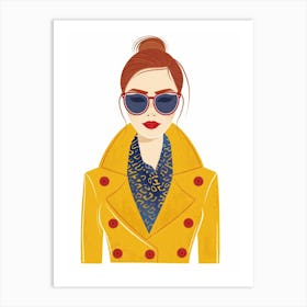 Woman In A Yellow Coat Art Print