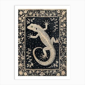 Floral Malaysian Cat Gecko Art Print