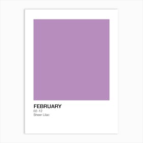 February Birth Month Colour Lilac Art Print