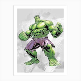 Hulk Green Avengers Art Print