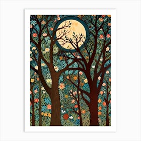 William Morris Full Moon In The Forest 11 Art Print