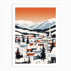 Retro Winter Illustration Troms Norway Art Print