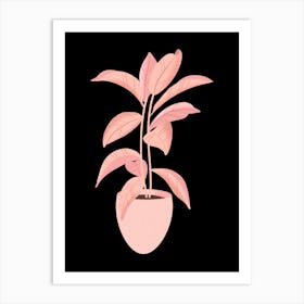 Pink Plant In A Pot Art Print