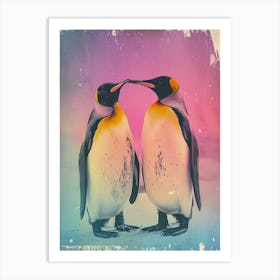 Polaroid Inspired Penguins 1 Art Print