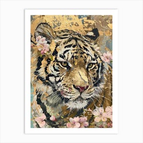 Tiger In Bloom 1 Art Print