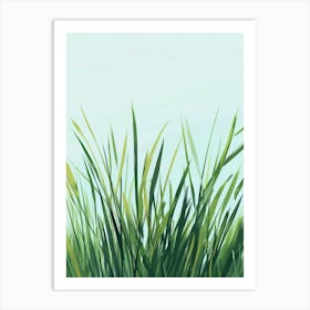 Grass Plant Minimalist Illustration 5 Art Print