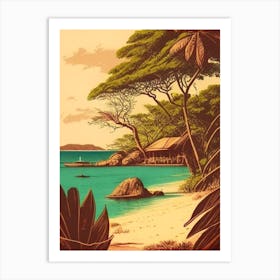 Mafia Island Tanzania Vintage Sketch Tropical Destination Art Print