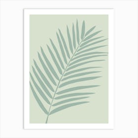 Tropical Palm Leaf Sage Green Art Print