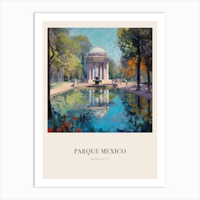 Parque Mexico Mexico City Mexico 3 Vintage Cezanne Inspired Poster Art Print