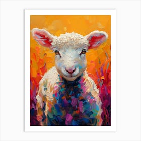 Lamb and orange Art Print