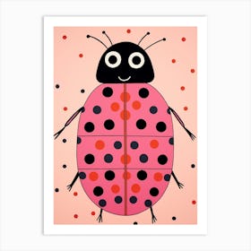 Pink Polka Dot Ladybug 2 Art Print